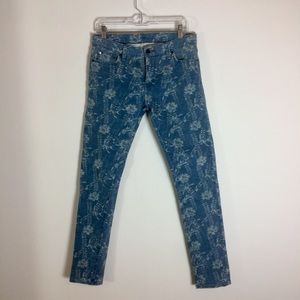 Ralph Lauren White washed floral print denim jeans